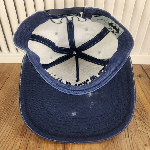 DC Comics Batman Large Font Embroidered Gray Blue Adult Snapback Hat Cap - Picture 6 of 8